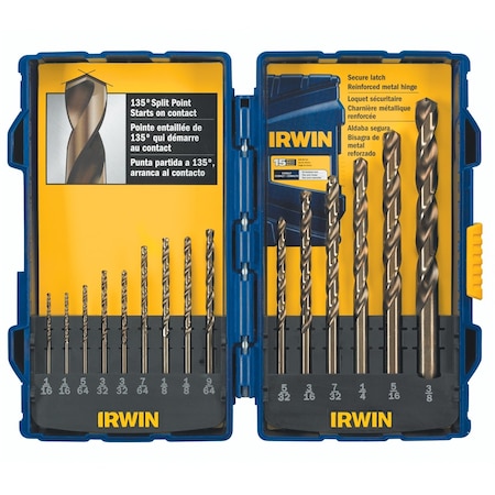 Hanson 15 Piece Cobalt Drill Bit Set 316015